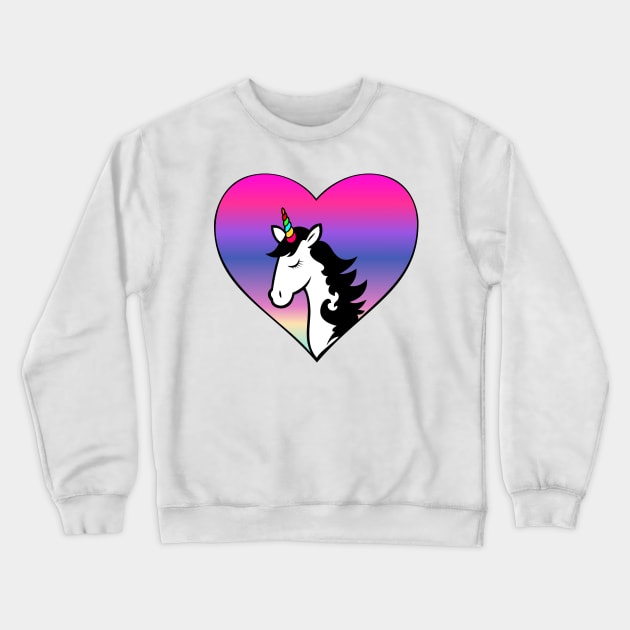 Unicorn Rainbow Sweetheart Crewneck Sweatshirt by snknjak
